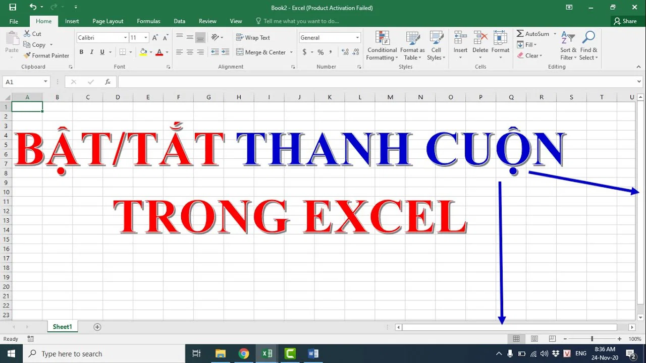 Bật/Tắt Thanh Cuộn Ngang