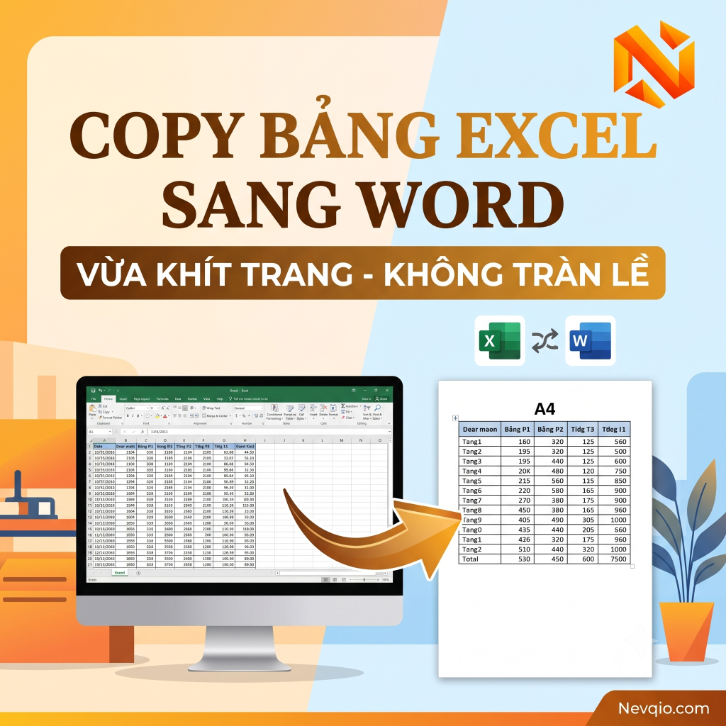 Copy Bảng Excel Sang Word Vừa Trang