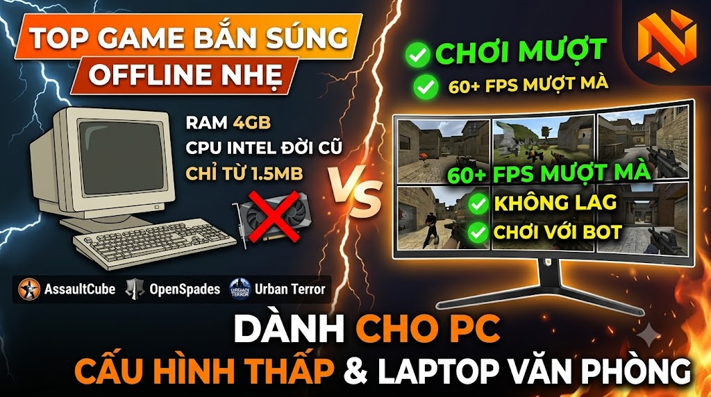 Top Game Bắn Súng Offline Nhẹ Cho PC Cấu Hình Thấp