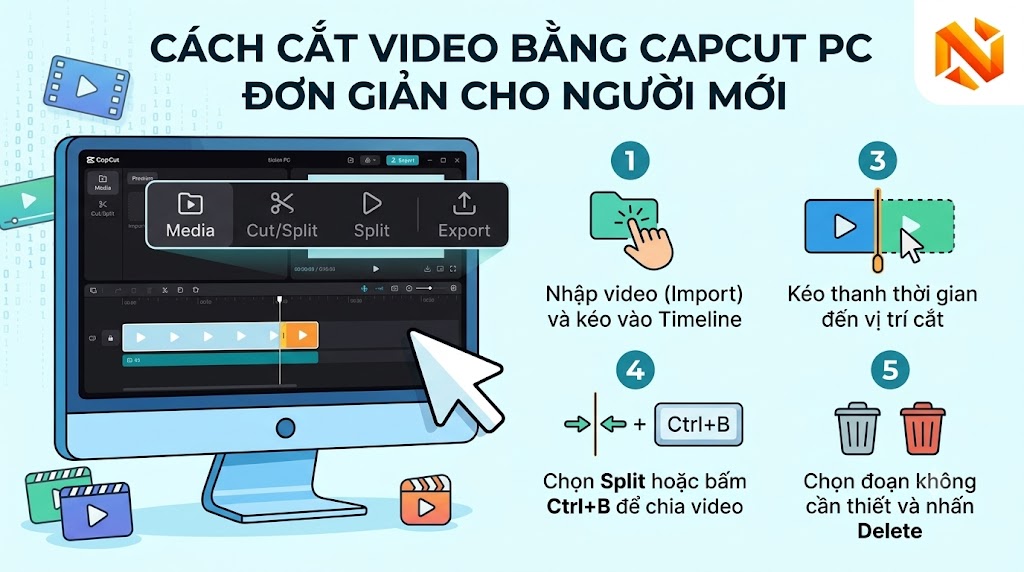 cách cắt video bằng capcut pc