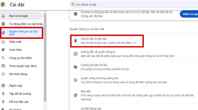 Cách xóa cache Chrome nhanh nhất trên máy tính