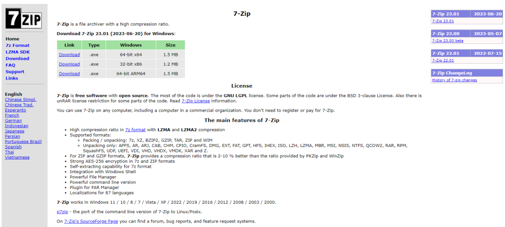 7-Zip Giao Diện