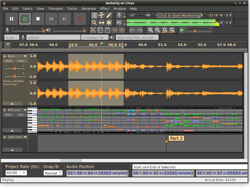 Giao Diện Audacity
