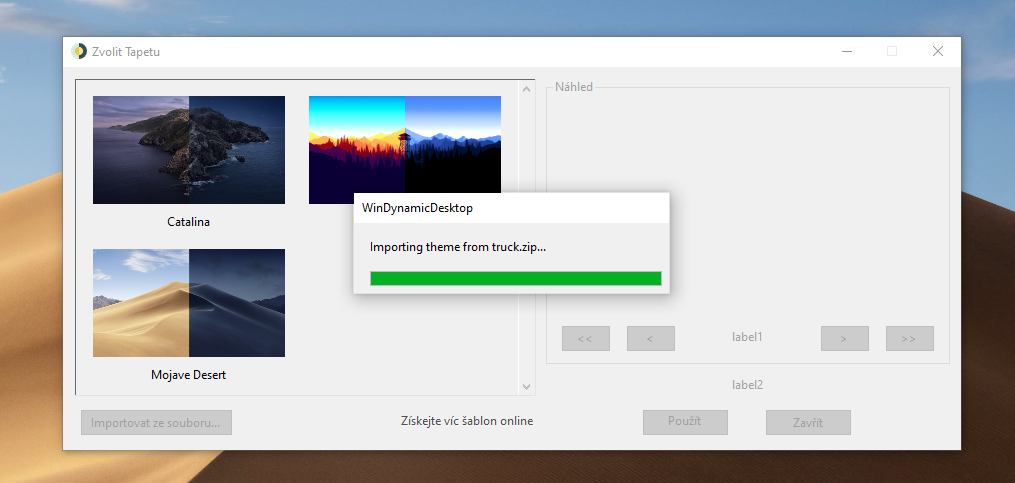 WinDynamic Desktop giao diện
