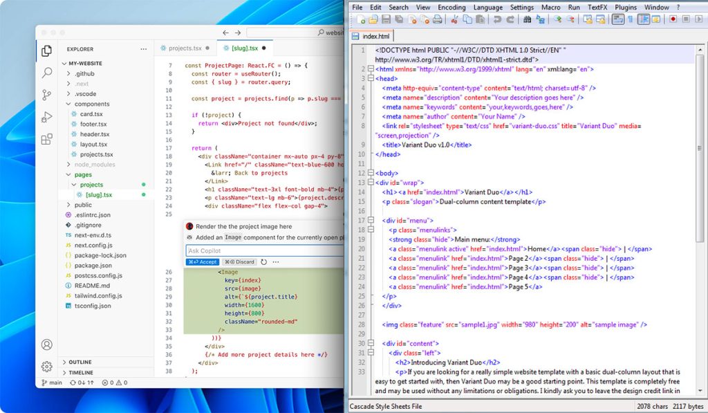 notepad vs vscode